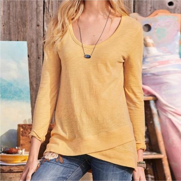 Sundance Latitudes Long Sleeve Top S Yellow - Picture 1 of 7